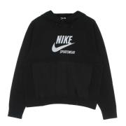 Zwarte Fleece Hoodie met Koord Nike , Black , Dames