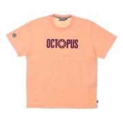 Outline Logo Tee Perzik Korte Mouw Octopus , Orange , Heren