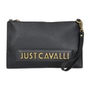 Zwarte Korrelige Textuur Clutch Tas Just Cavalli , Black , Dames