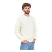 Crème Crew Neck Sweater Lacoste , Beige , Heren