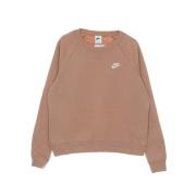 Essentiële Fleece Crew Dames Sweatshirt Nike , Brown , Dames