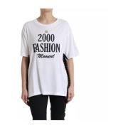 Witte Mode T-shirt met Slogan Print Dolce & Gabbana , White , Dames