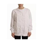 Witte Reliëf Katoenen Sweatshirt Dolce & Gabbana , White , Dames