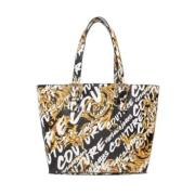 Zwarte schoudertas met logoprint Versace Jeans Couture , Multicolor , ...