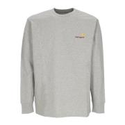 Script Longsleeve T-shirt Grijs Heather Carhartt Wip , Gray , Heren