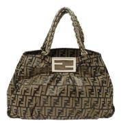 Pre-owned Canvas shoulder-bags Fendi Vintage , Yellow , Dames