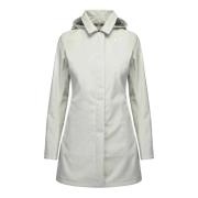 Witte Dames Parka met Logo K-Way , White , Dames