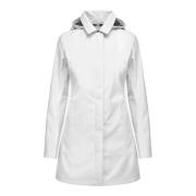 Witte Dames Hooded Parka Jas K-Way , White , Dames