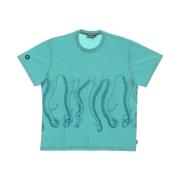 Aquamarijn Geverfde Tee Korte Mouw T-Shirt Octopus , Blue , Heren