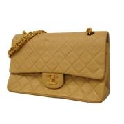 Pre-owned Leather chanel-bags Chanel Vintage , Beige , Dames