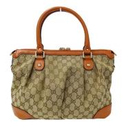 Pre-owned Canvas gucci-bags Gucci Vintage , Beige , Dames