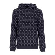 Monogram Zwarte Hoodie met Kangoeroezak Dolly Noire , Black , Heren