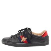 Pre-owned Leather sneakers Gucci Vintage , Black , Heren