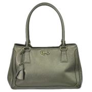 Pre-owned Leather shoulder-bags Salvatore Ferragamo Pre-owned , Gray ,...