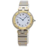 Pre-owned Stainless Steel watches Cartier Vintage , White , Dames