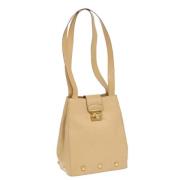 Pre-owned Leather shoulder-bags Salvatore Ferragamo Pre-owned , Beige ...