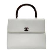 Pre-owned Leather chanel-bags Chanel Vintage , White , Dames