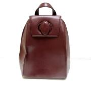 Pre-owned Leather backpacks Cartier Vintage , Red , Dames