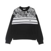 Abstract Zebra Lichtgewicht Crewneck Sweatshirt Fila , Black , Dames