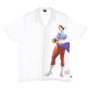 Street Fighter Resort Shirt Wit Korte Mouw HUF , White , Heren