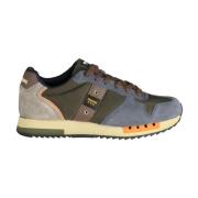 Blauwe Sneakers met Print Logo Blauer , Multicolor , Heren