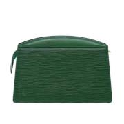 Pre-owned Leather pouches Louis Vuitton Vintage , Green , Dames