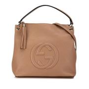 Pre-owned Leather gucci-bags Gucci Vintage , Beige , Dames