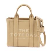 Gestructureerde Leren Mini Tote Tas Marc Jacobs , Beige , Dames