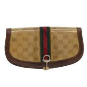 Pre-owned Leather clutches Gucci Vintage , Beige , Dames