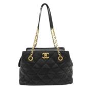 Pre-owned Leather chanel-bags Chanel Vintage , Black , Dames