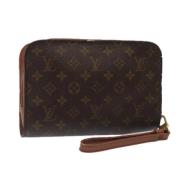 Pre-owned Canvas clutches Louis Vuitton Vintage , Brown , Dames