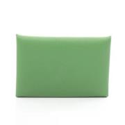 Pre-owned Leather wallets Hermès Vintage , Green , Dames