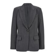 Wollen blazer met 'Monile' detail Brunello Cucinelli , Gray , Dames