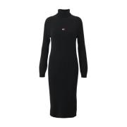 Comfortabele Katoenen Jurk Tommy Hilfiger , Black , Dames