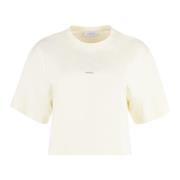 Geborduurd Logo T-Shirt Off White , Yellow , Dames