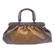 Pre-owned Leather handbags Gucci Vintage , Brown , Dames