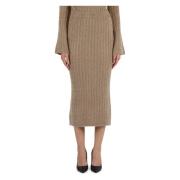 Alpaca gevlochten midi rok Liu Jo , Beige , Dames