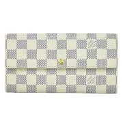 Pre-owned Canvas wallets Louis Vuitton Vintage , White , Dames