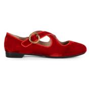 Velvet Views Stof Ballet Flats Maliparmi , Red , Dames