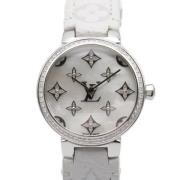 Pre-owned Leather watches Louis Vuitton Vintage , White , Dames