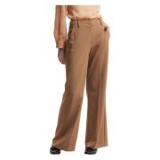 Stijlvolle losse broek met plooien Kocca , Brown , Dames