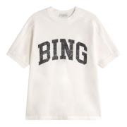 Vervaagd Logo Oversized Tee Anine Bing , White , Dames