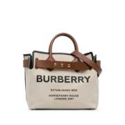 Pre-owned Canvas handbags Burberry Vintage , Beige , Dames