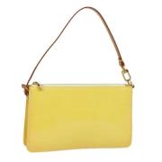 Pre-owned Leather pouches Louis Vuitton Vintage , Yellow , Dames