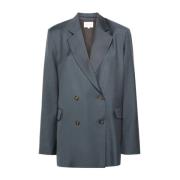 Veergrijs Melange Wol Blazer Loulou Studio , Gray , Dames