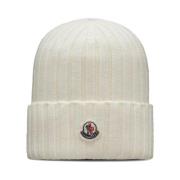 Witte Gebreide Logo Patch Wolmuts Moncler , White , Dames