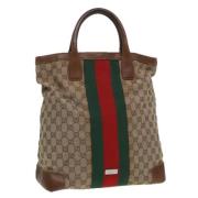 Pre-owned Canvas handbags Gucci Vintage , Beige , Dames