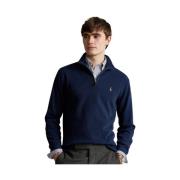 Navy Blauwe Logo Sweater met Rits Ralph Lauren , Blue , Heren