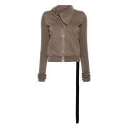 Grijze Sweatshirt met Trechterhals en Rits Rick Owens , Gray , Dames