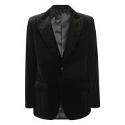 Fluwelen Blazer met Externe Zakken Lardini , Blue , Heren